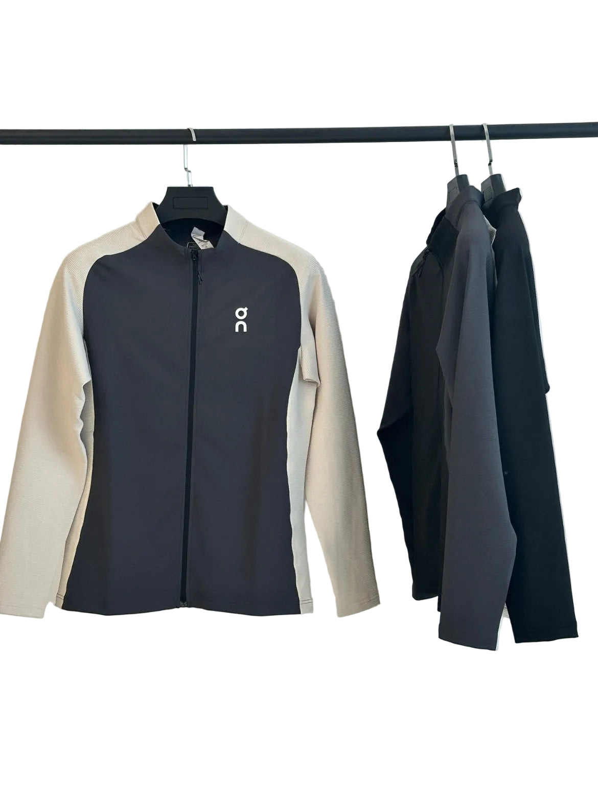 On Cloud Zip-Up Beige & Black